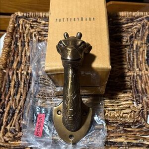 Pottery Barn Antique Brass Giraffe 🦒 Hook BN